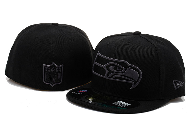 Seattle Seahawks Black Fitted Hat 60D 0721